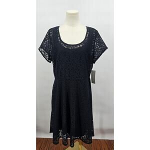 NY Collection Lace Overlay Night Enchanted Midi Nwt